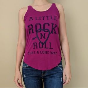 {Express} Deep Fuchsia High Low Hem Shell Tank Top